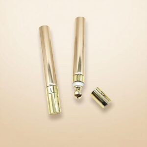 Factory Direct Luxury Empty Cosmetic Eye Cream Tube with Zinc Alloy Massage Applicator for Eye Cream Lotion